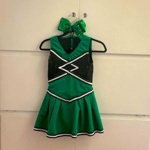 Green Cheerleader Costume W/ Bow